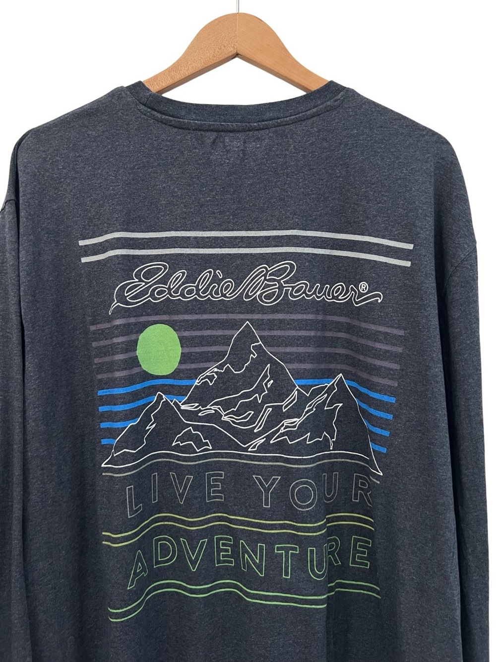 Eddie Bauer Graphic Long Sleeve T Shirt Mens 3XL Blue Adventure Outdoors Tee